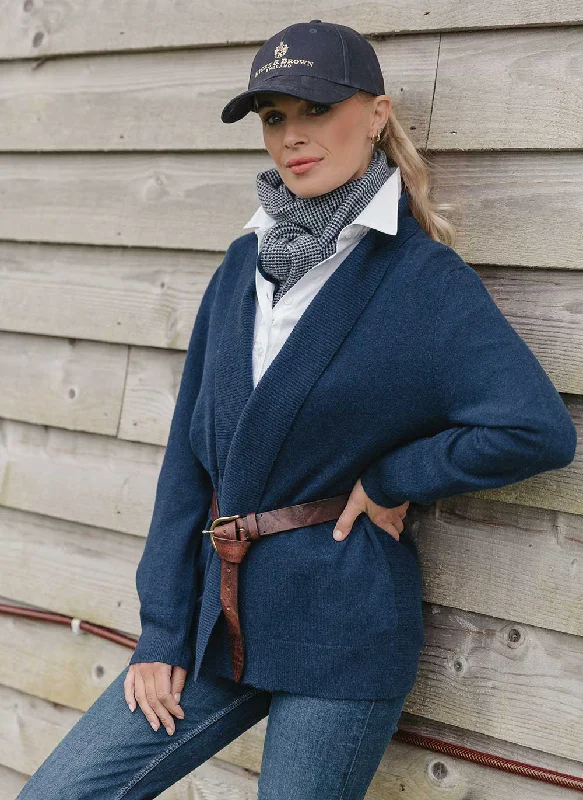 Deal Alert Split Back Cashmere Cardigan - Navy
