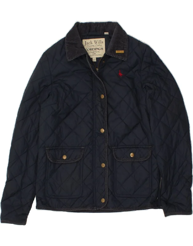 Weekend Savings Sensation JACK WILLS Womens Quilted Jacket UK 10 Small  Navy Blue