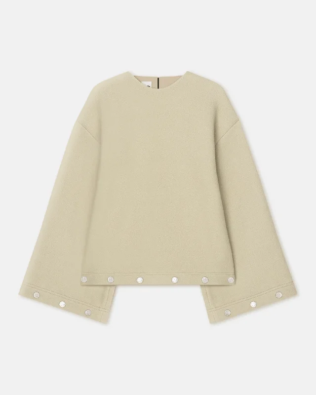 Top Pick Anwen - Studded Felted Wool Top - Oat