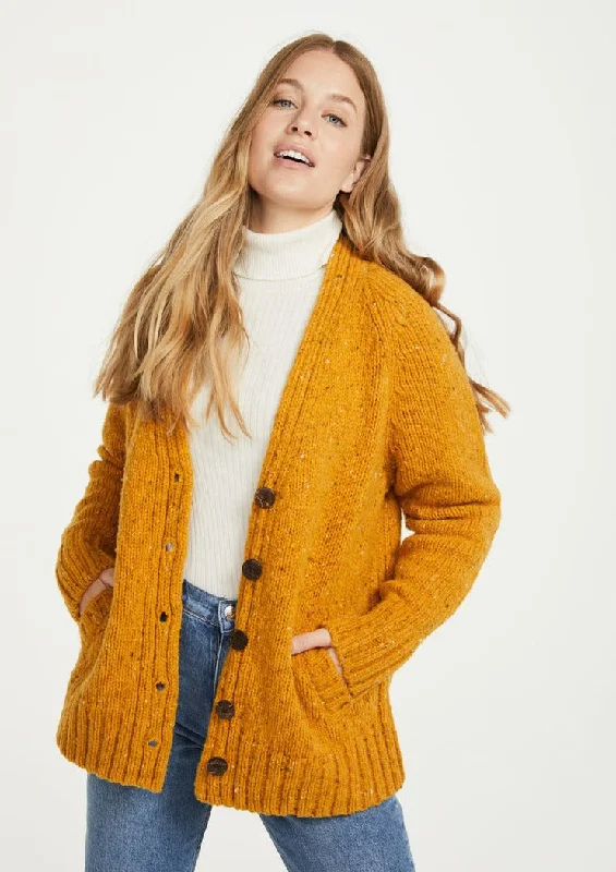 Big Deal Ladies' Donegal Cardigan with Side Pockets | Sunflower