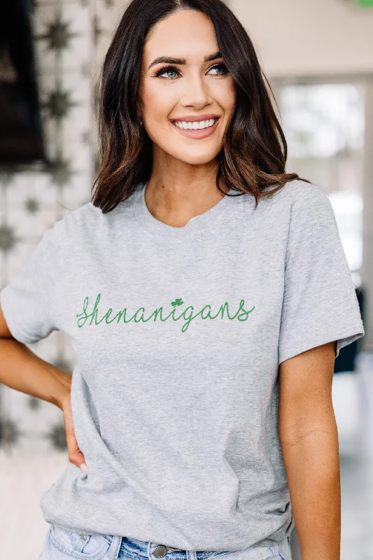 Shop and Save Shenanigans Sport Gray Graphic Tee