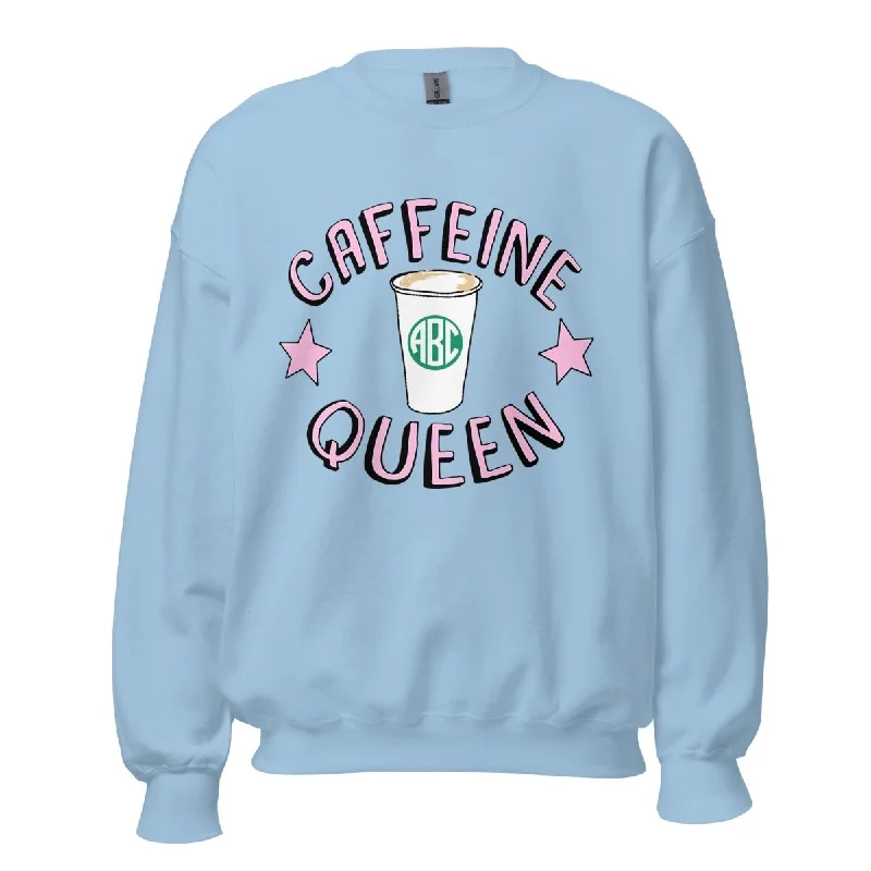 New Markdowns Monogrammed 'Caffeine Queen' Crewneck Sweatshirt