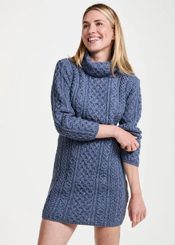 Weekend Deal Aran Cowl Neck Dress | Denim