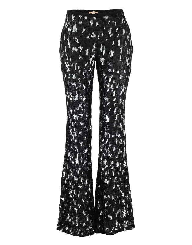 Weekend Savings Spree Leopard Embroidered Flare Pant