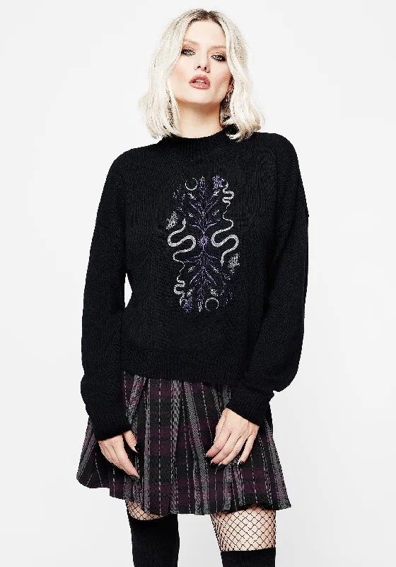 Special Price Dominion Snake Embroidered Knit Jumper