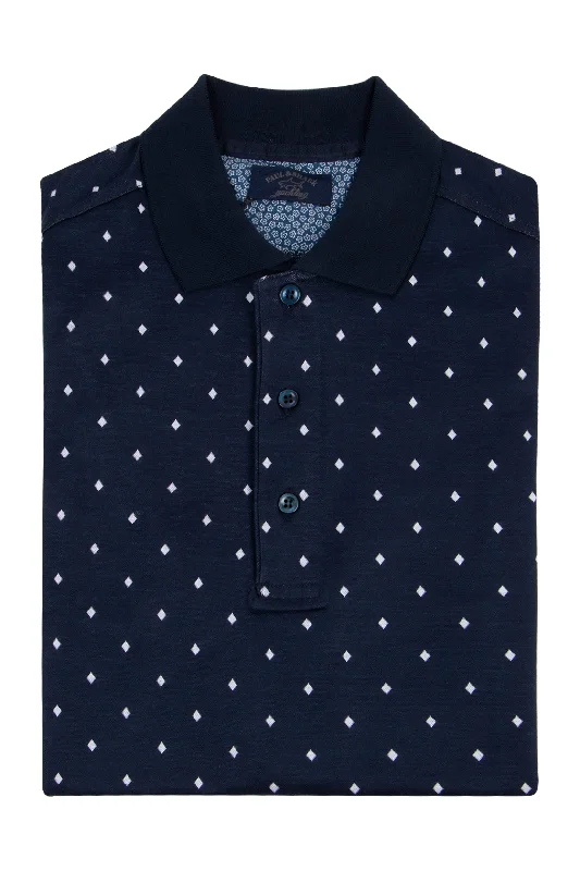 Paul and Shark Jacquard Diamond Navy Polo