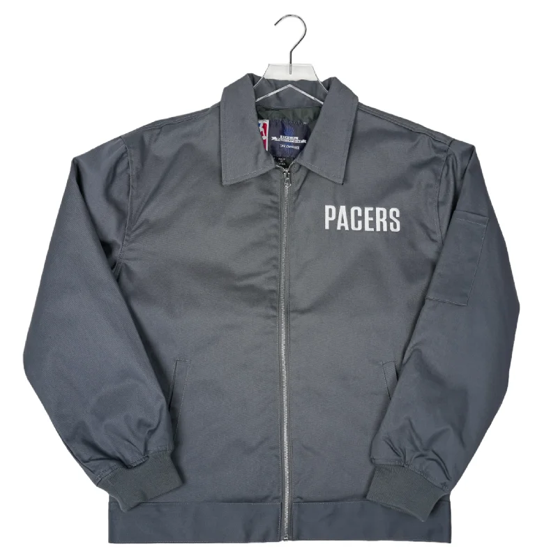 Adult Indiana Pacers Canvas Varsity Jacket in Charcoal by J.H. Designs