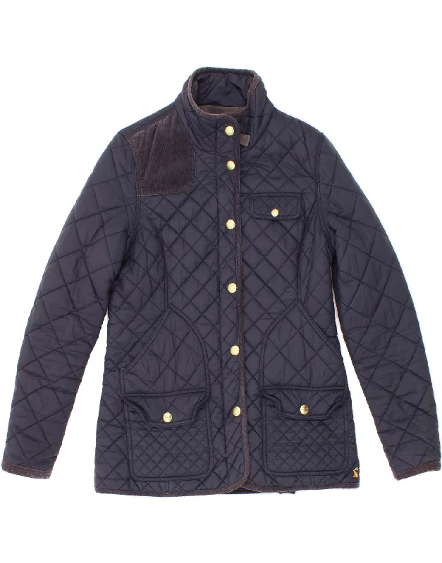 Overstock JOULES Womens Quilted Jacket UK 12 Medium Navy Blue Polyamide