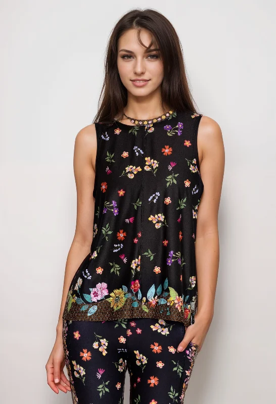 New Markdowns Johnny Was Nani High Low Muscle Tank A0623 Boho Chic