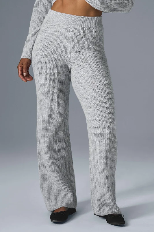 Quick Sale Cashmere High-Waist Plush Waffle Pant - Athletic Heather Grey