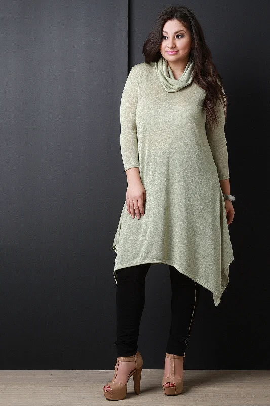 Weekend Offers That Please Cowl Neck Trapeze Top