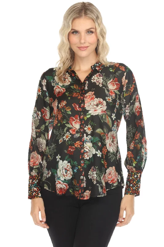 Unmissable Offer Johnny Was Yrene Attar Floral Silk Blouse C11224A0