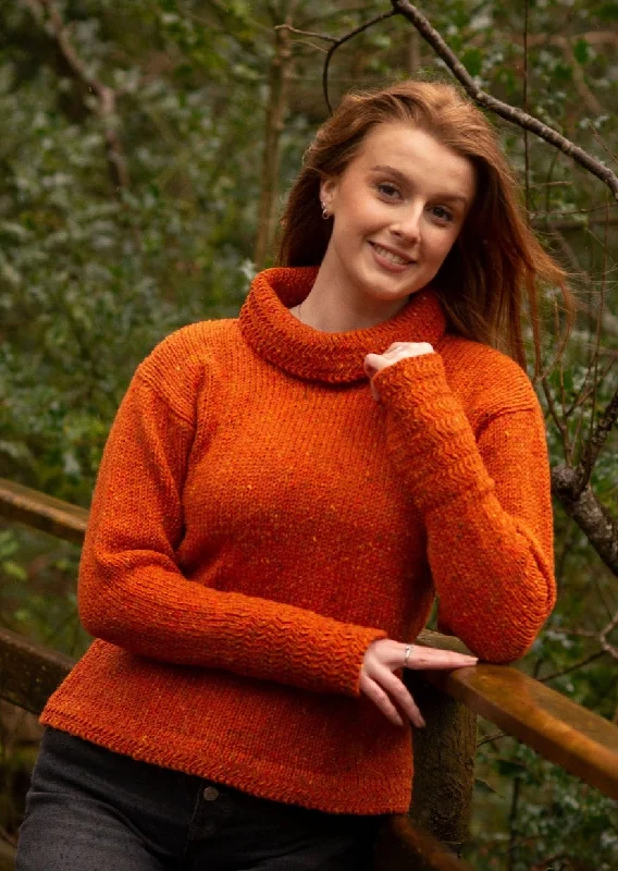 Unmissable Offer Ladies Wool Tunic Sweater | Orange