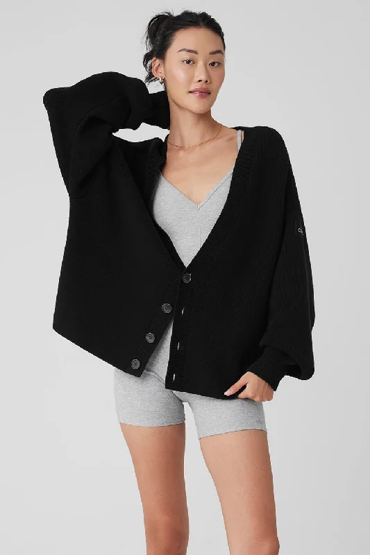 Weekend Discounts to Celebrate Scholar Cardigan Sweater - Black