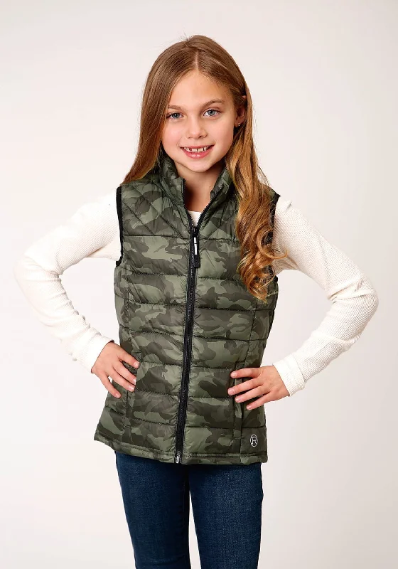 Roper Girls Black Nylon Parachute Insulated Vest