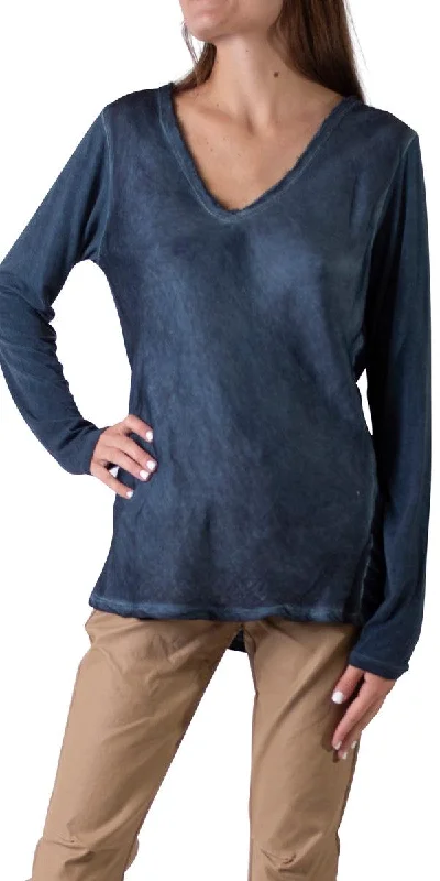 Extra Savings Rita Raw Edge Long Sleeve Top