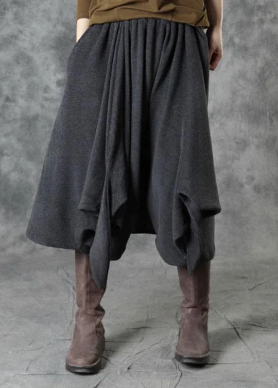 Weekend Offers That Impress Grey Pockets Loose Fall Straight Pants