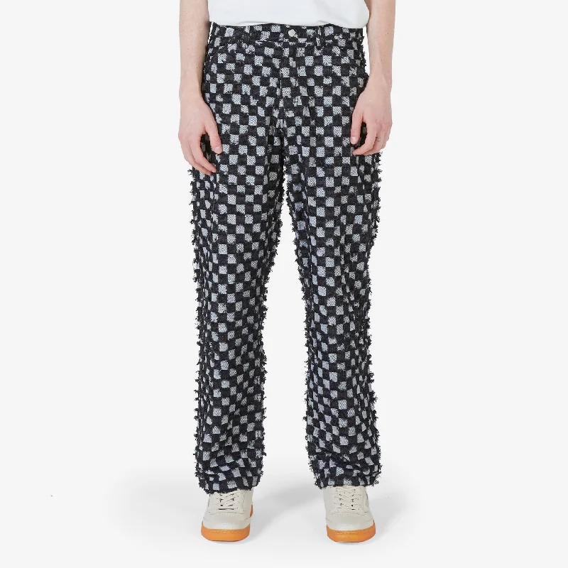 Curfew Checker Work Pant Black