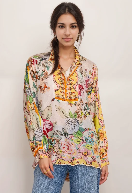 Flash Deal Johnny Was Rossy Abby Floral Blouse C12624 Boho Chic