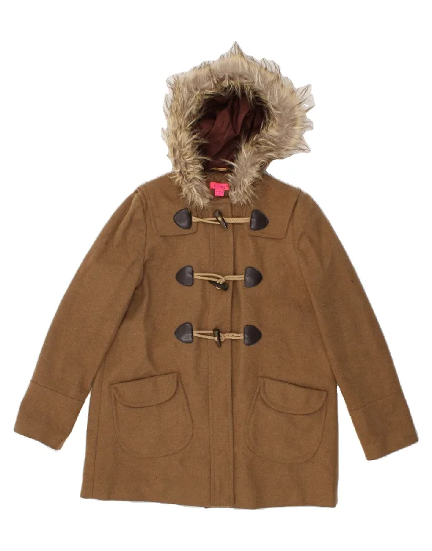 Weekend Specials Just for You MONSOON Womens Hooded Duffle Coat UK 14 Large Brown Wool