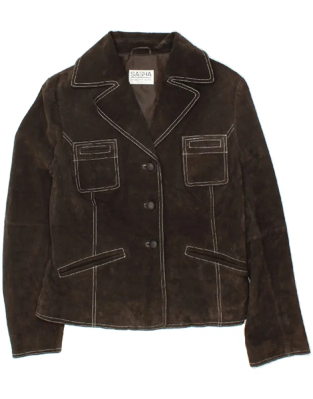 Weekend Deals That Sparkle VINTAGE Womens Suede Jacket UK 16 Large Brown Leather