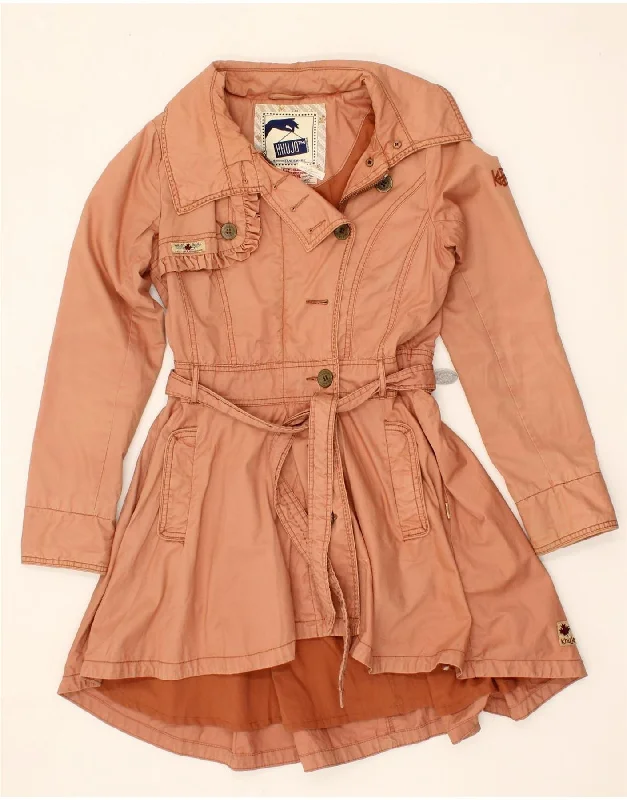 Weekend Savings Bonanza KHUJO Womens Trench Coat UK 14 Medium Orange Polyester