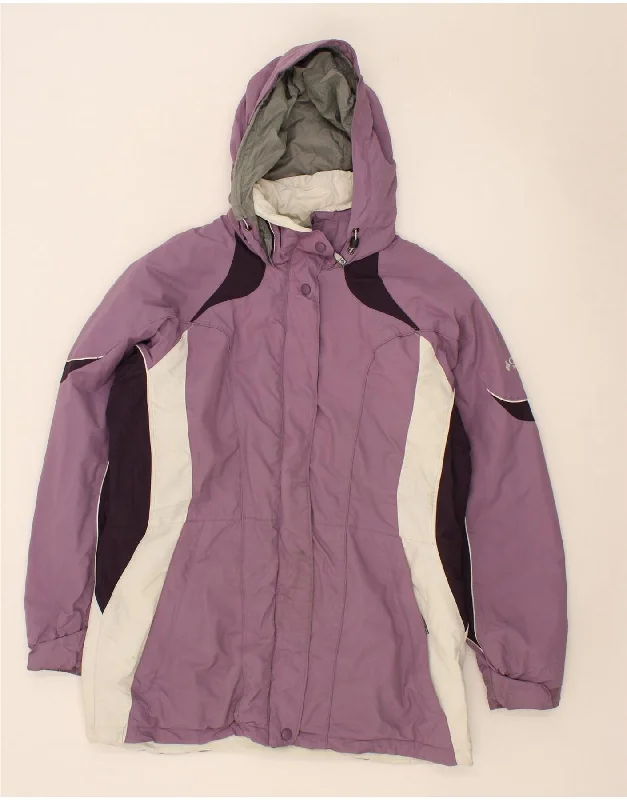 Sale Event COLUMBIA Womens Hooded Windbreaker Jacket UK 16 Large Purple Colourblock