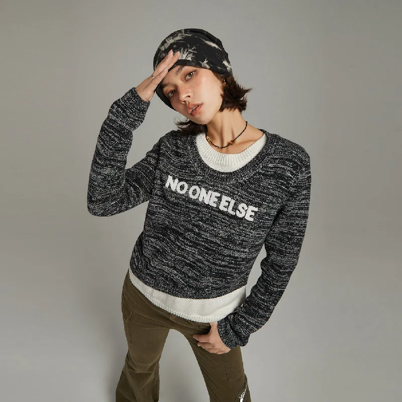 Hot Buy Logo Color Combination Layered Knit Sweater
