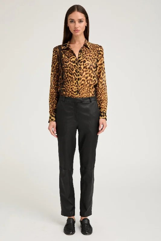 Markdown Madness Black Leather Sophia Cigarette Trousers