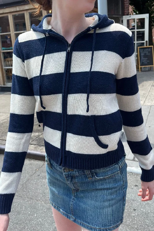 The Best Prices Alana Wool Striped Zip Up Sweater