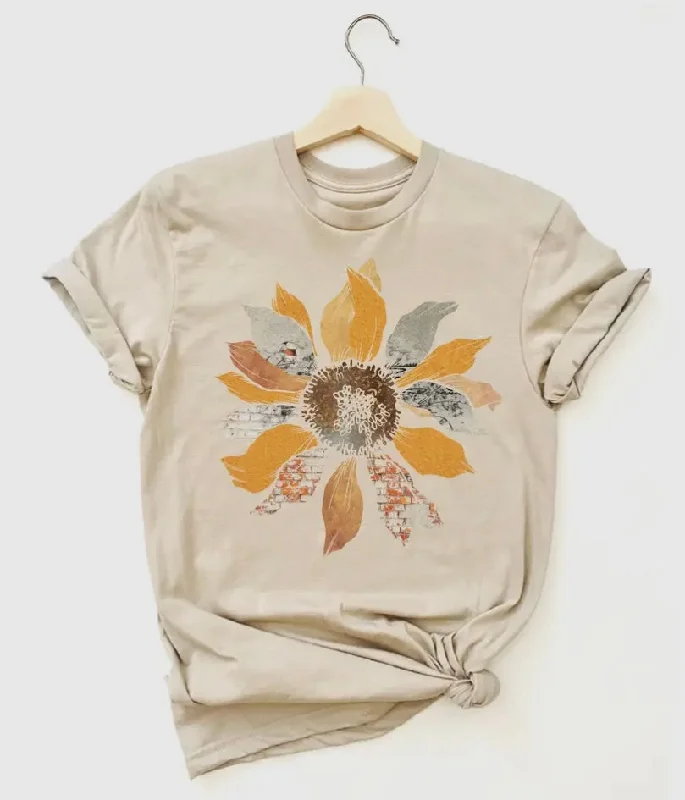 Value Deals Grunge Sunflower Soft Printed Tee