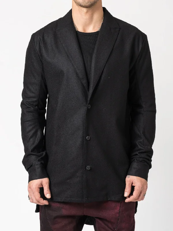 Wool Cloth Tailored Shirt Jacket