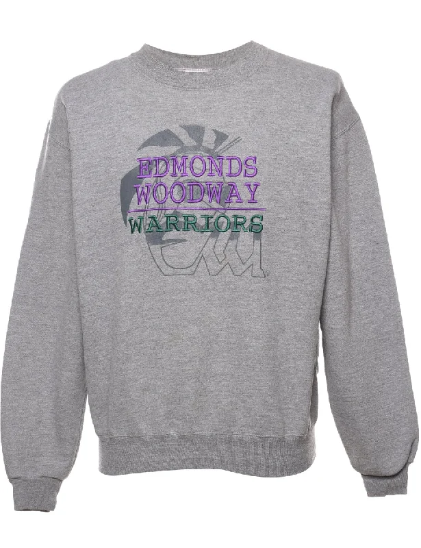 Weekend Bargains to Love Edmonds Woodway Grey & Purple Embroidered Sweatshirt - M