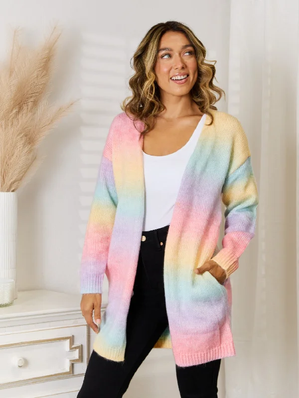 Deal Frenzy Angel Wings Full Size Gradient Open Front Cardigan