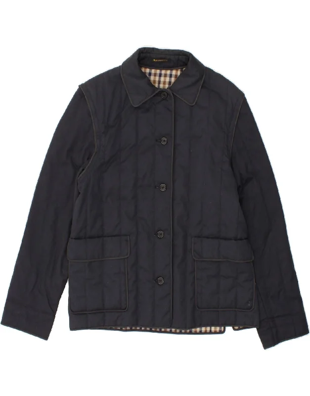Markdowns AQUASCUTUM Womens Utility Jacket UK 16 Large Navy Blue