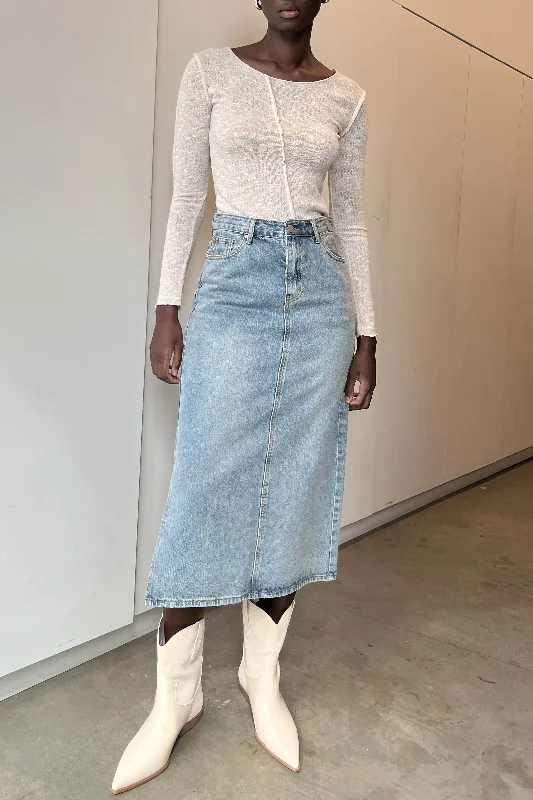 Value Deals MIDI JEAN SKIRT