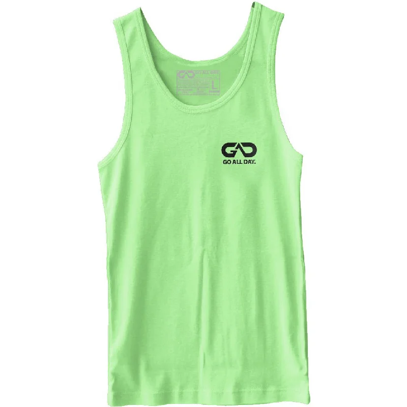 Sale Event GO ALL DAY® Unisex Tank (Neon Heather Green) Small Logo