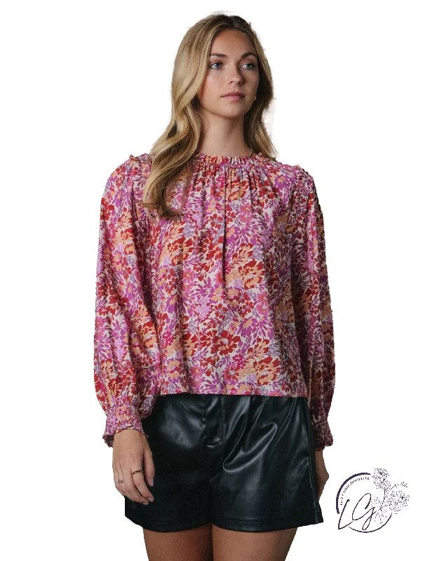 Clearance Sale Floral Petals Long Sleeve Blouse