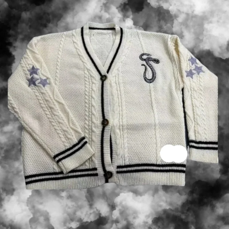 Sale Event EXCLUSIVE: Cream Snake Meets Folk Combination Cardigan