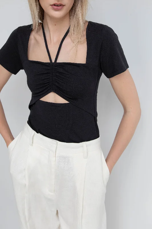 Weekend Savings Galore HALTER NECK CUTOUT TEE