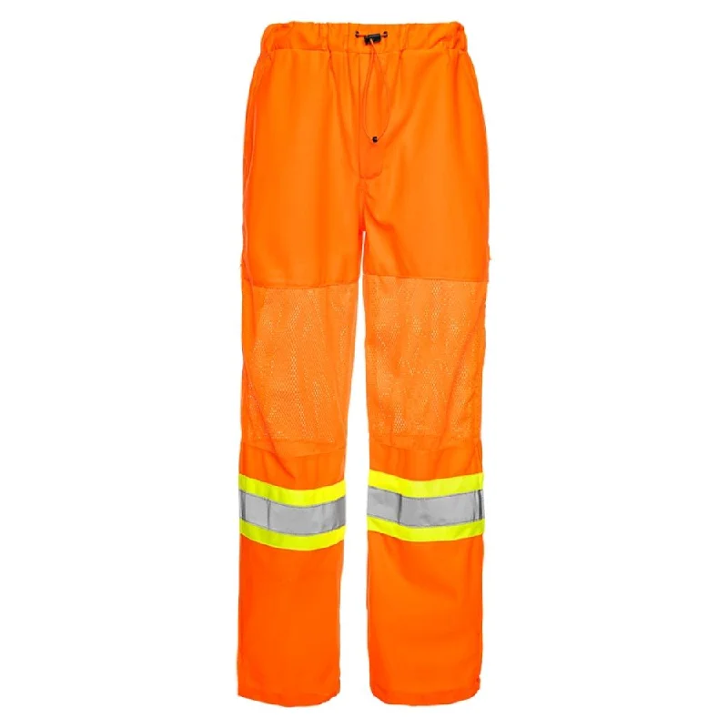 Ground Force Hi-Vis Men's Traffic Mesh Work Pants TB01O - Orange