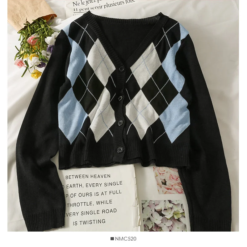 Year-End Deals Knitwear women's autumn short slim top  1832