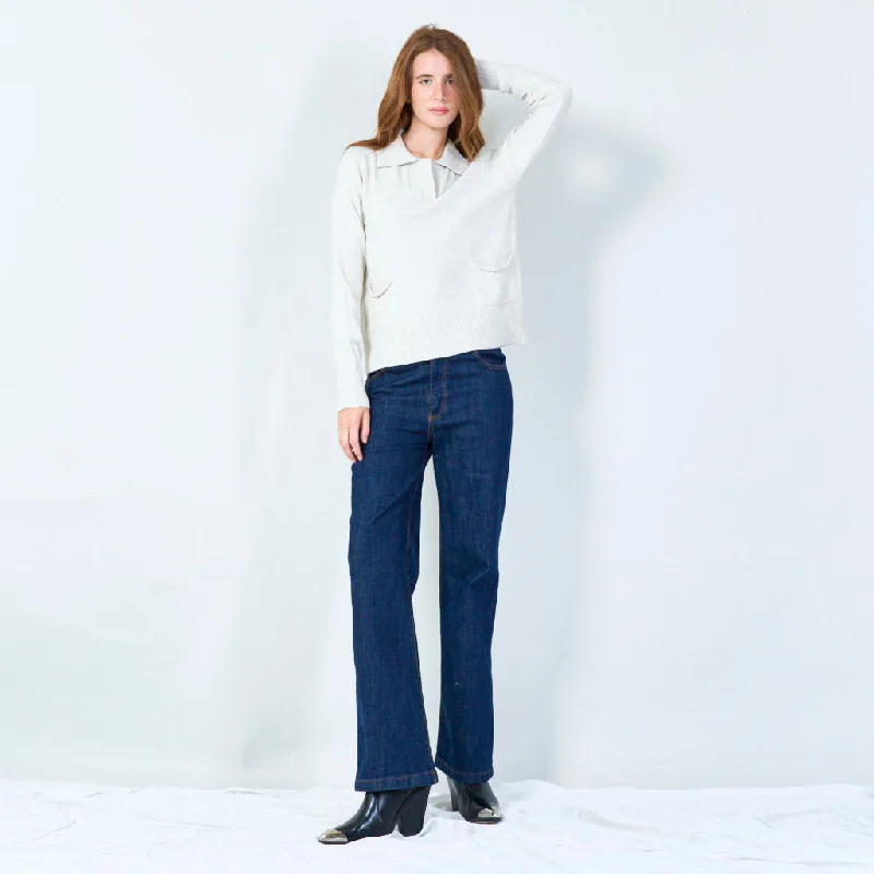Limited Time Casual pullover with ribbed hem and pockets wholesale