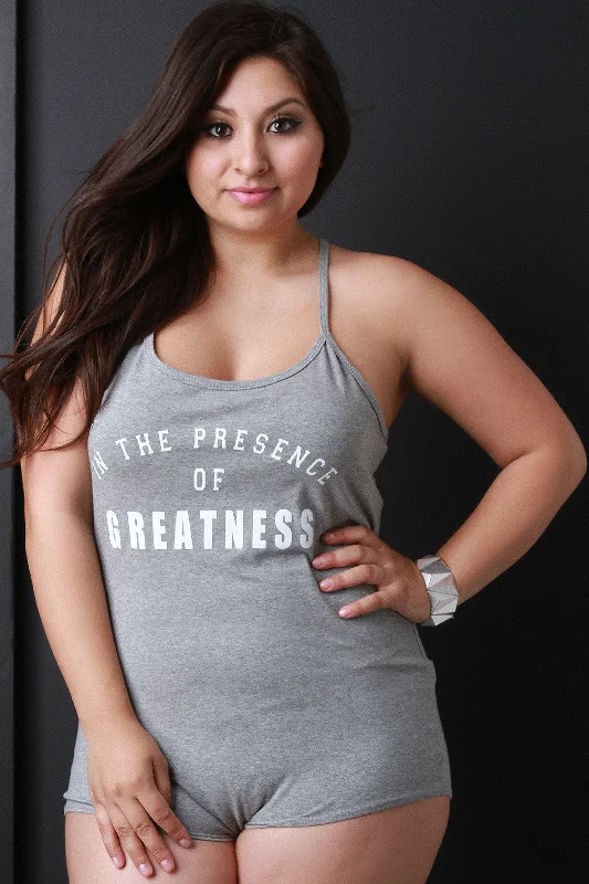Can't Miss GREATNESS Graphic Print Sleeveless Bodysuit