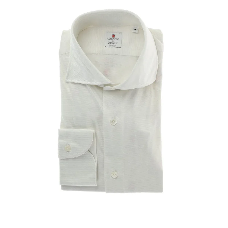 HENRY SARTORIAL X CORDONE Cotton/Silk Jersey Shirt WHITE