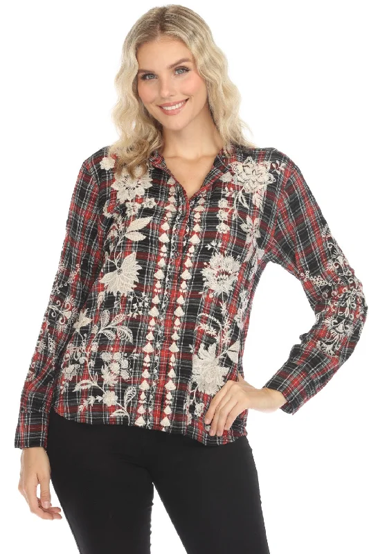 Flash Deal Johnny Was Workshop Plaid Annalina Mandarin Button-Down Shirt W16624
