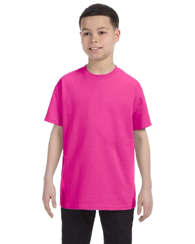 Jerzees Youth Heavyweight 50/50 T-Shirt | Cyber Pink