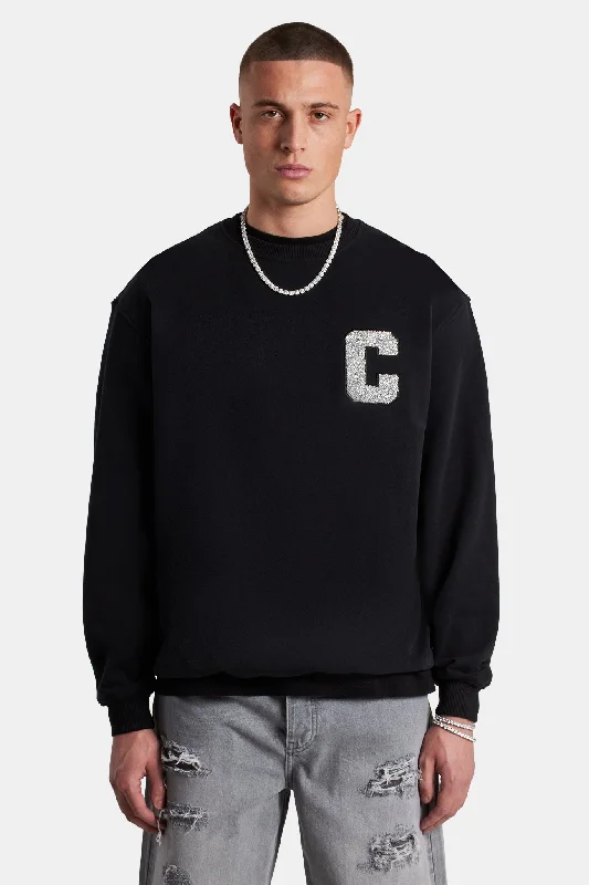 Embellished C Sweatshirt - Black