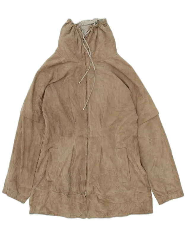 Weekend Specials to Snag FABIANA FILIPPI Womens Suede Jacket UK 12 Medium  Brown Leather