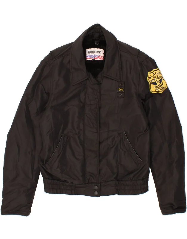Weekend Deals to Make You Smile BLAUER Womens Bomber Padded Jacket UK 14 Medium Black Nylon